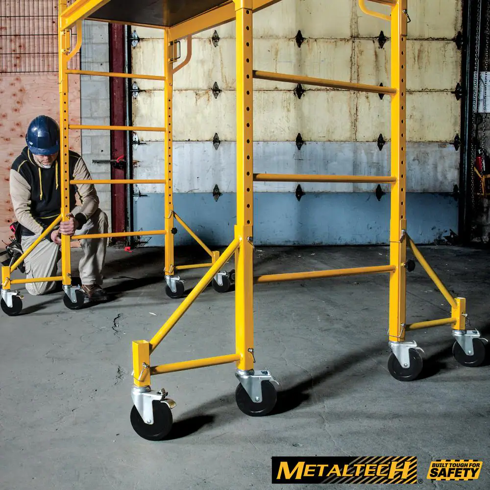 14 in. Scaffold Outriggers with 5 in. Heavy Duty Caster Wheels Compatible with Metaltech Baker Scaffolding