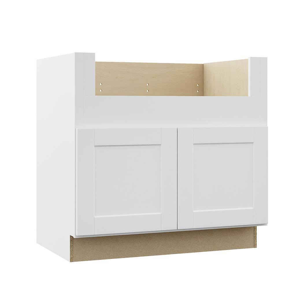 Bay Shaker Assembled 36x34.5x24 in. Farmhouse Apron Front Sink Base Kitchen Cabinet in Satin