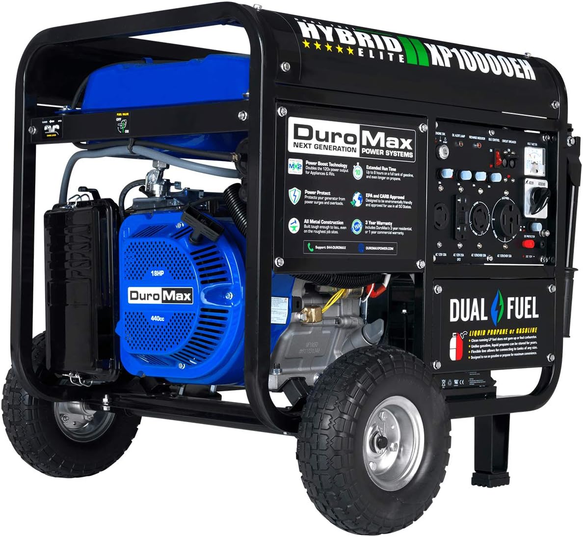 XP13000EH Dual Fuel Portable Generator 13000 Watt Gas or Propane Powered Electric Start Home Back Up