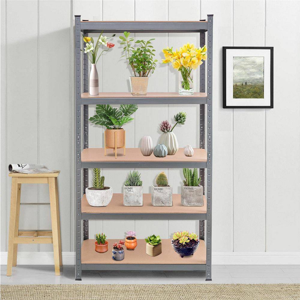 Gray 5 Tier Heavy Duty Steel 72 in. Level Garage Storage Shelving Unit (36 in. W x 72 in. H x 18 in.