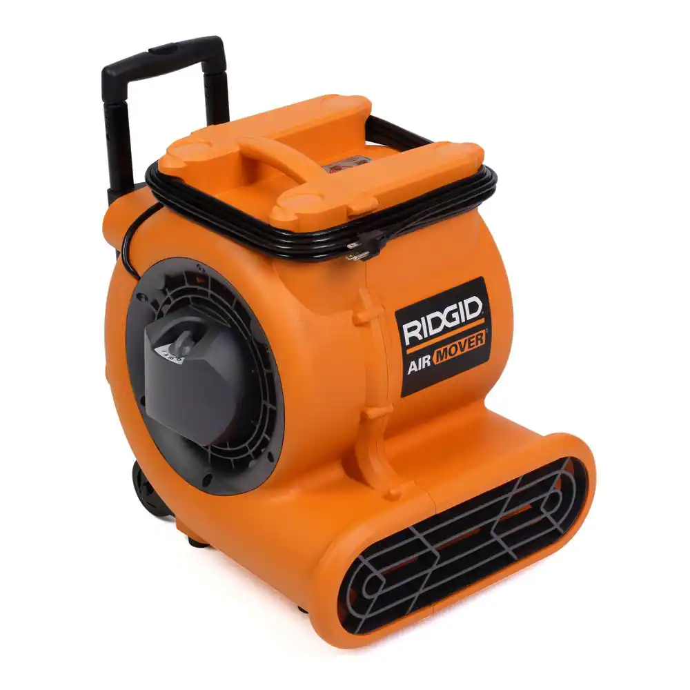 1625 CFM 3 Speed Portable Blower Fan Air Mover with Collapsible Handle and Rear Wheels for Water Damage