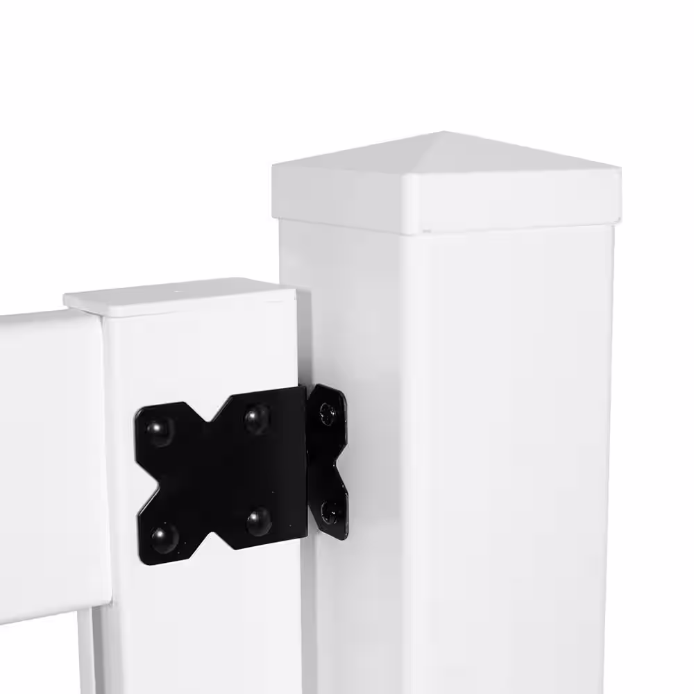 Glendale 3.5 ft. W x 4 ft. H White Vinyl Spaced Picket Fence Gate with 3 in. Pointed