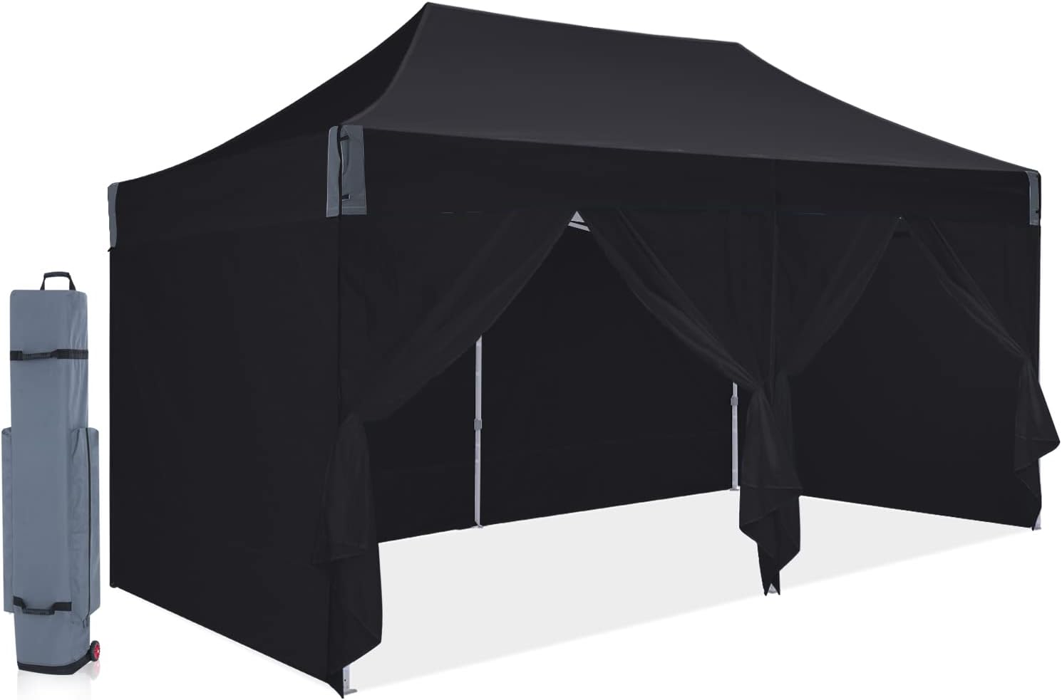 WIND Pop Up Canopy Tent Commercial Enclosed Instant Canopy Tent Market stall with Removable Sides Walls (10x15