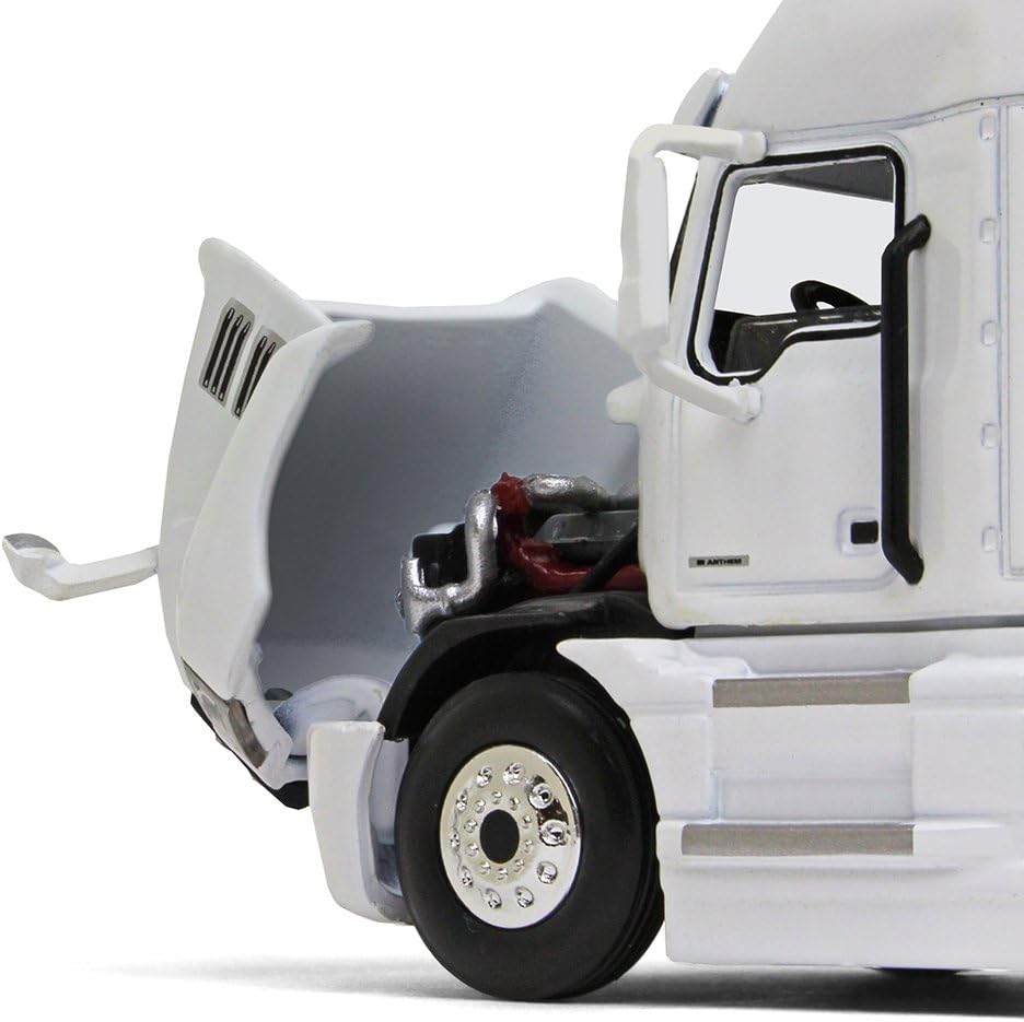Gear 1/64 Scale Diecast Collectible White/White Mack Anthem Sleeper Cab Tractor with 53' Trailer