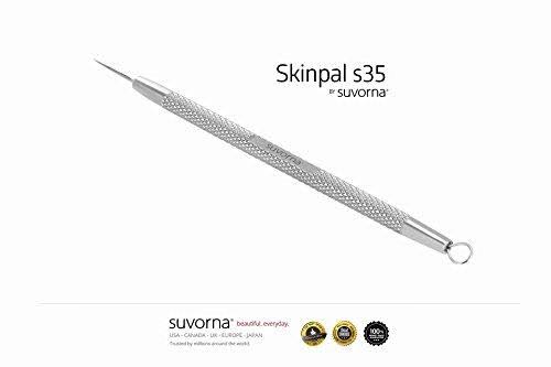 Skinpal S35 Lancet for Whitehead Extractor Pimple Milia Pus Removal Tool 2in1. Made with Dermatologist Grade
