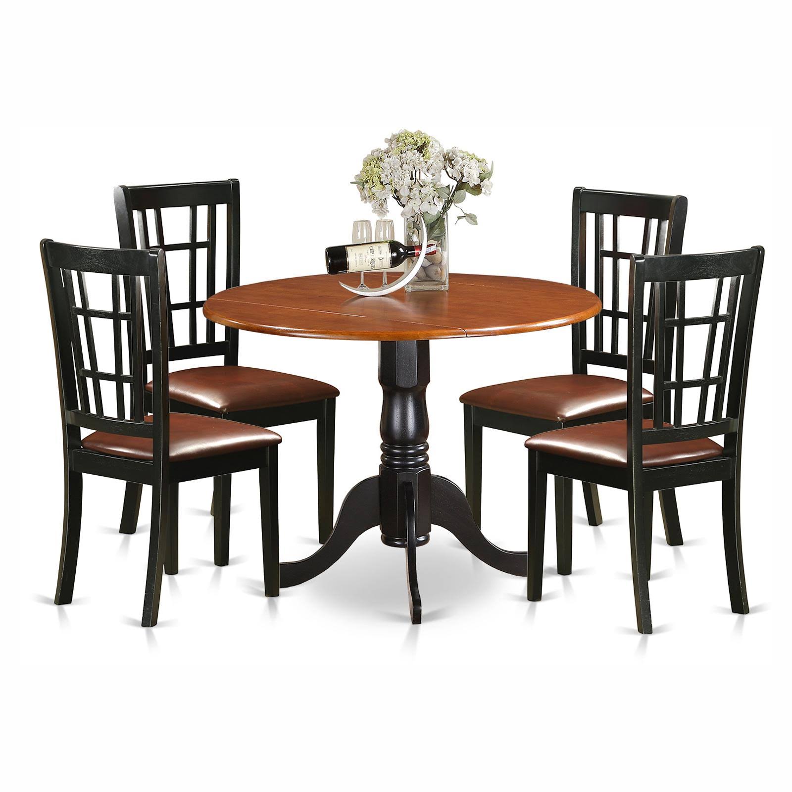 West Furniture DLNI5 BCH LC 5 Piece Dining Table and 4 Solid Wood Kitchen Chairs Dublin