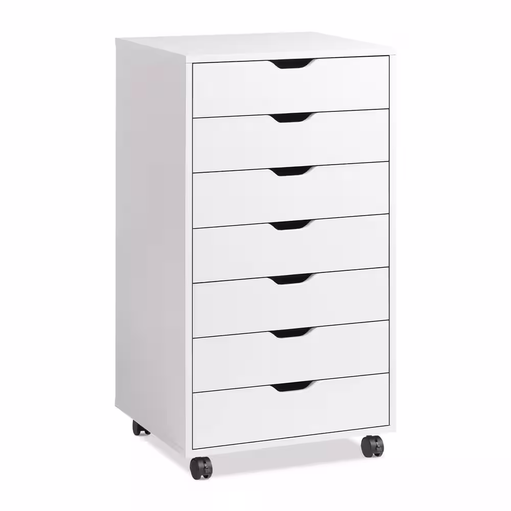 18.9 in. W x 34.5 in. H x 15.7 in. D Wood Freestanding Cabinet in White with