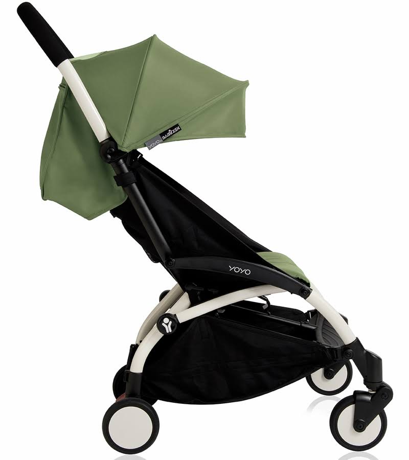 YOYO Complete Stroller with Toddler/Little Kid Color Pack Fabric Set in White/