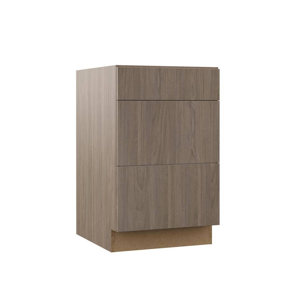 Bay Designer Series Edgeley Assembled 21x34.5x23.75 in. Drawer Base Kitchen Cabinet in Driftwood