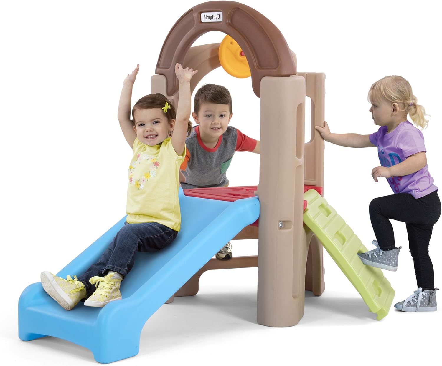 Young Explorers Indoor/Outdoor Activity Climber with Extra Wide Slide for Multiple Kids Ages 18 Months to 6 Years