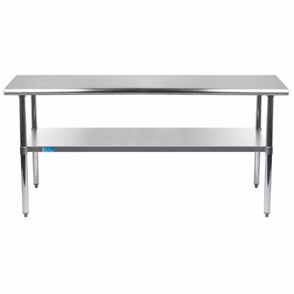 18 in. x 48 in. Stainless Steel Kitchen Utility Table with Adjustable Bottom