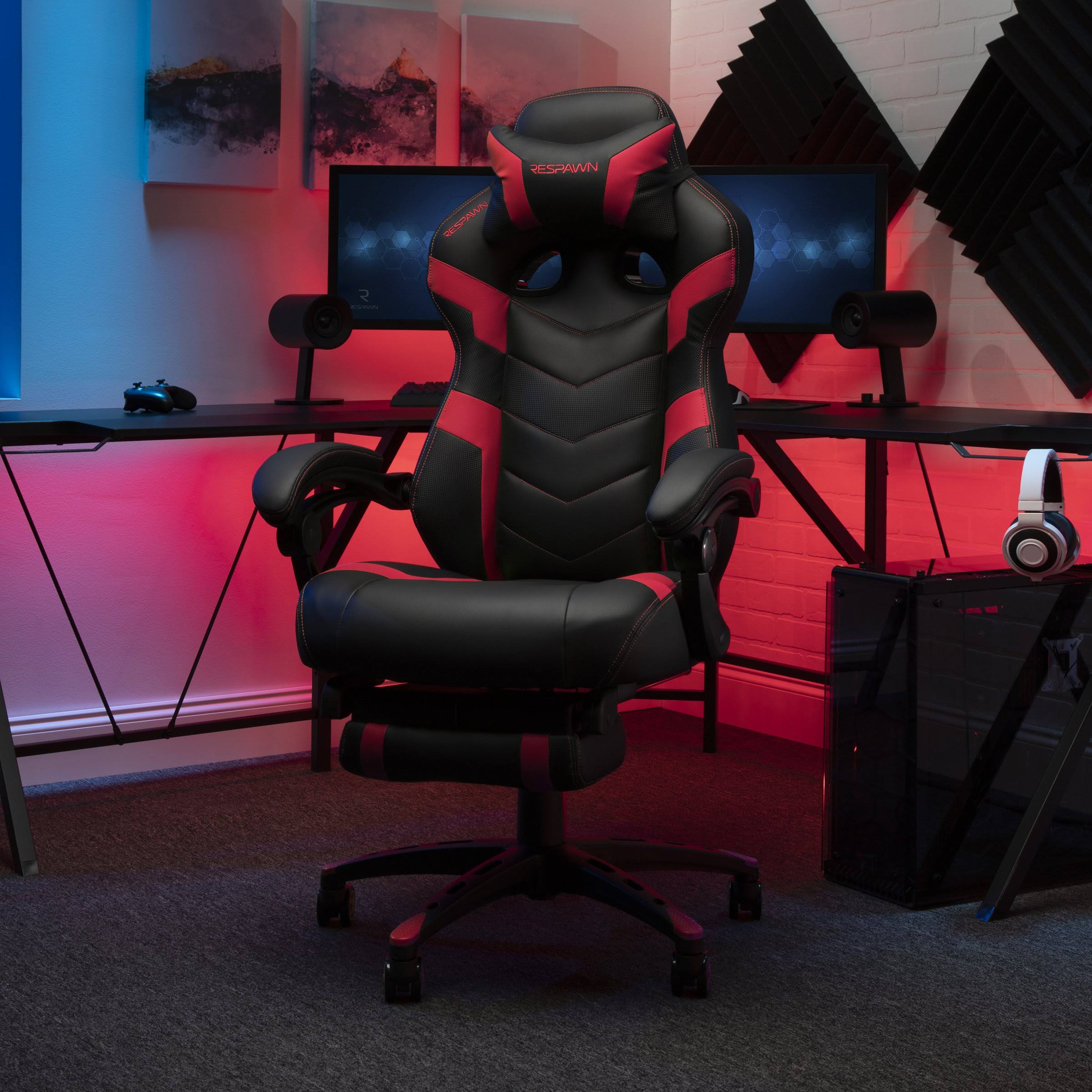 110 Pro Racing Style Gaming Chair Reclining Ergonomic Chair with Built in Footrest