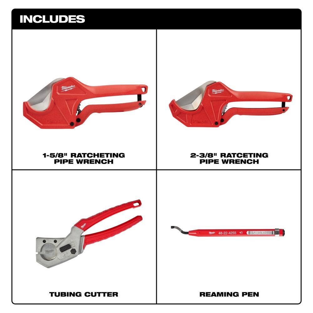 1 5/8 in. and 2 3/8 in. Ratcheting Pipe Cutter 1 in. PEX and Tubing Cutter and Reaming