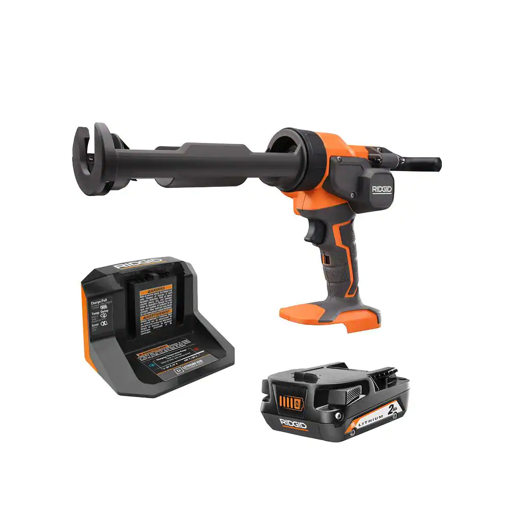18V Cordless 10 oz. Caulk Gun and Adhesive Gun Kit with 18V Lithium Ion 2.0 Ah Battery and