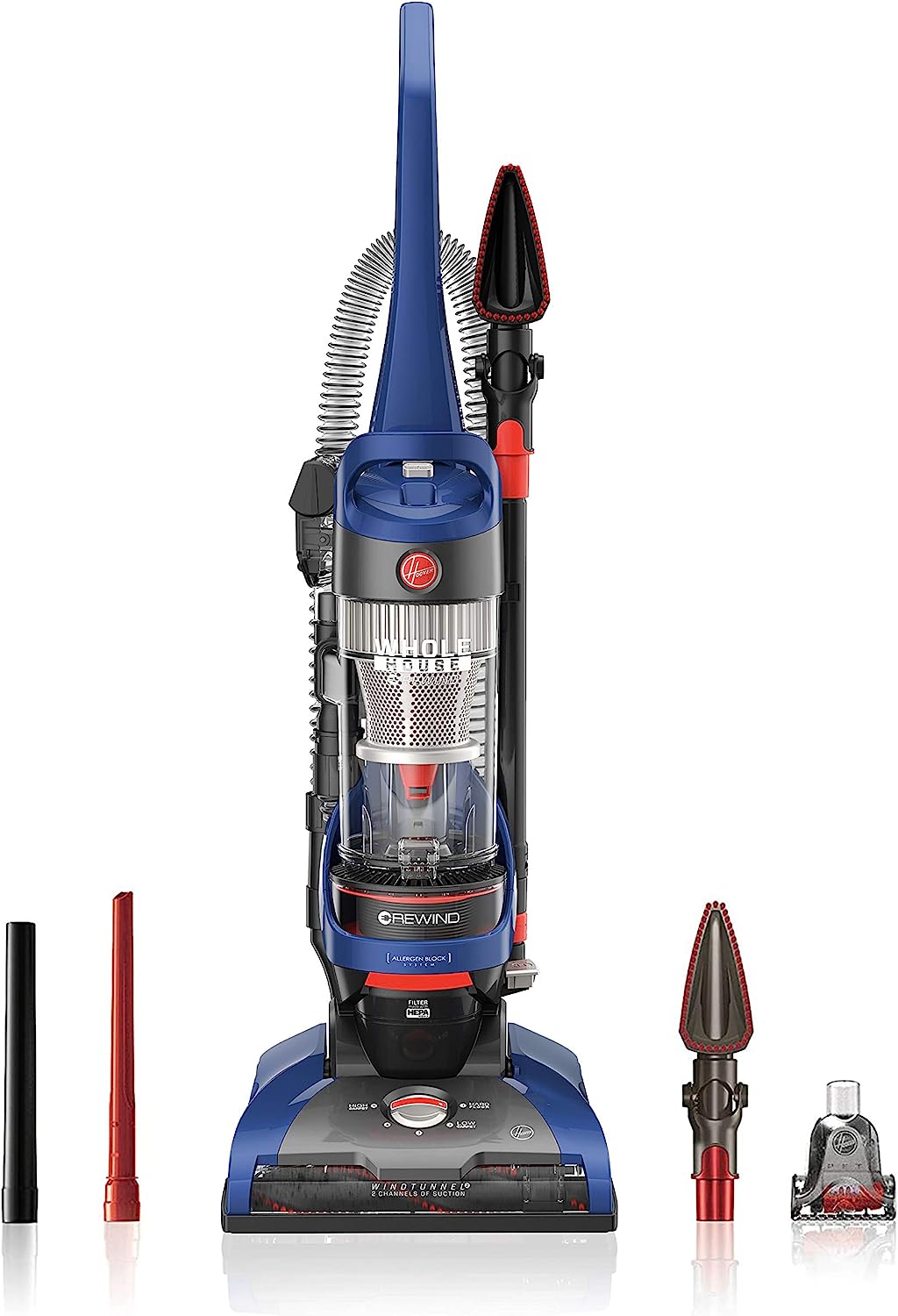WindTunnel 2 Whole House Rewind Corded Bagless Upright Vacuum Cleaner with Hepa Media Filtration UH71250