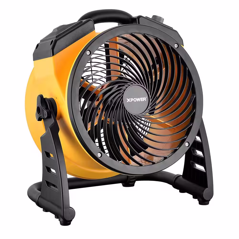 11 in. Variable Speed Cordless Rechargeable Drum Fan with Charging Cable and USB