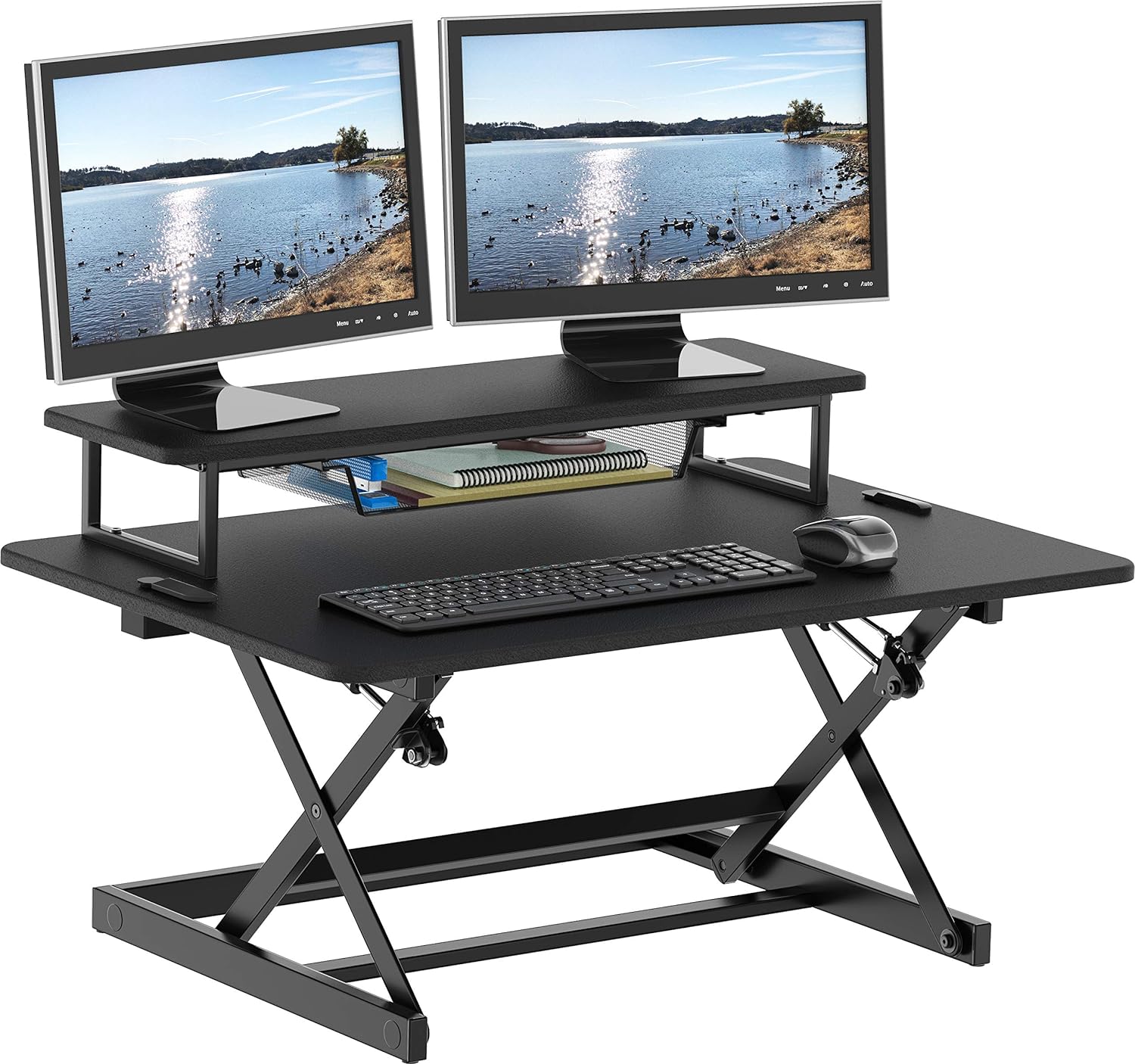 Workstations 36 Inch Height Adjustable Standing Desk Converter Sit to Stand Riser Workstation
