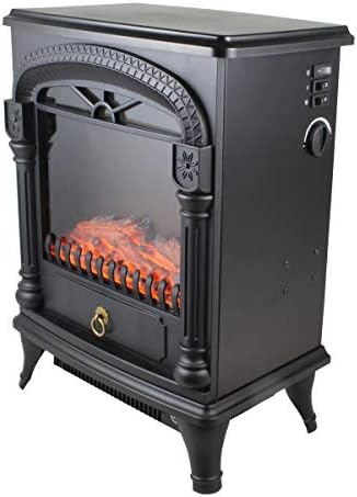Zone CZFP4 1500 Watt Electric Fireplace Stove Heater with Realistic 3D Flame Effect