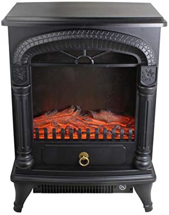 Zone CZFP4 1500 Watt Electric Fireplace Stove Heater with Realistic 3D Flame Effect