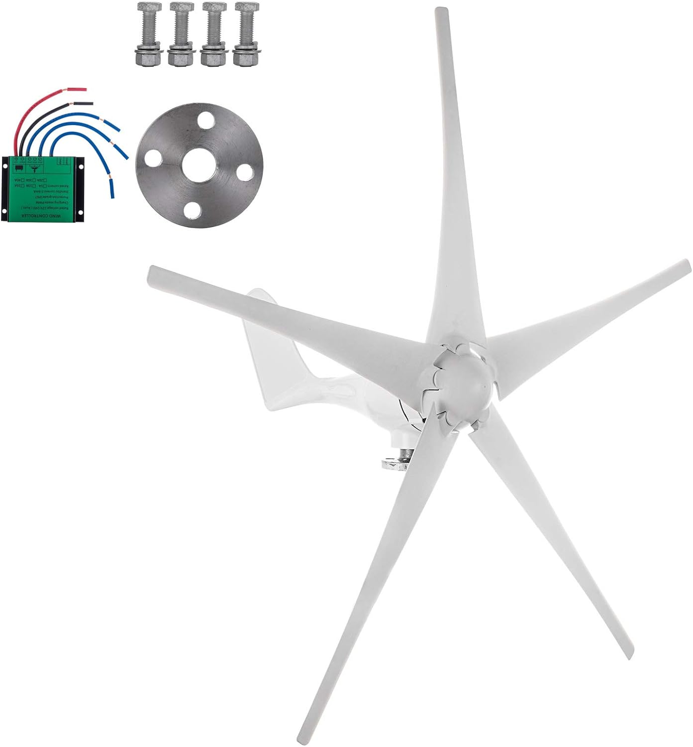 Wind Power 1200W Wind Generator Hybrid Wind Turbine Generator DC 12V Turbine Wind Generator 5 Blades Wind Generator