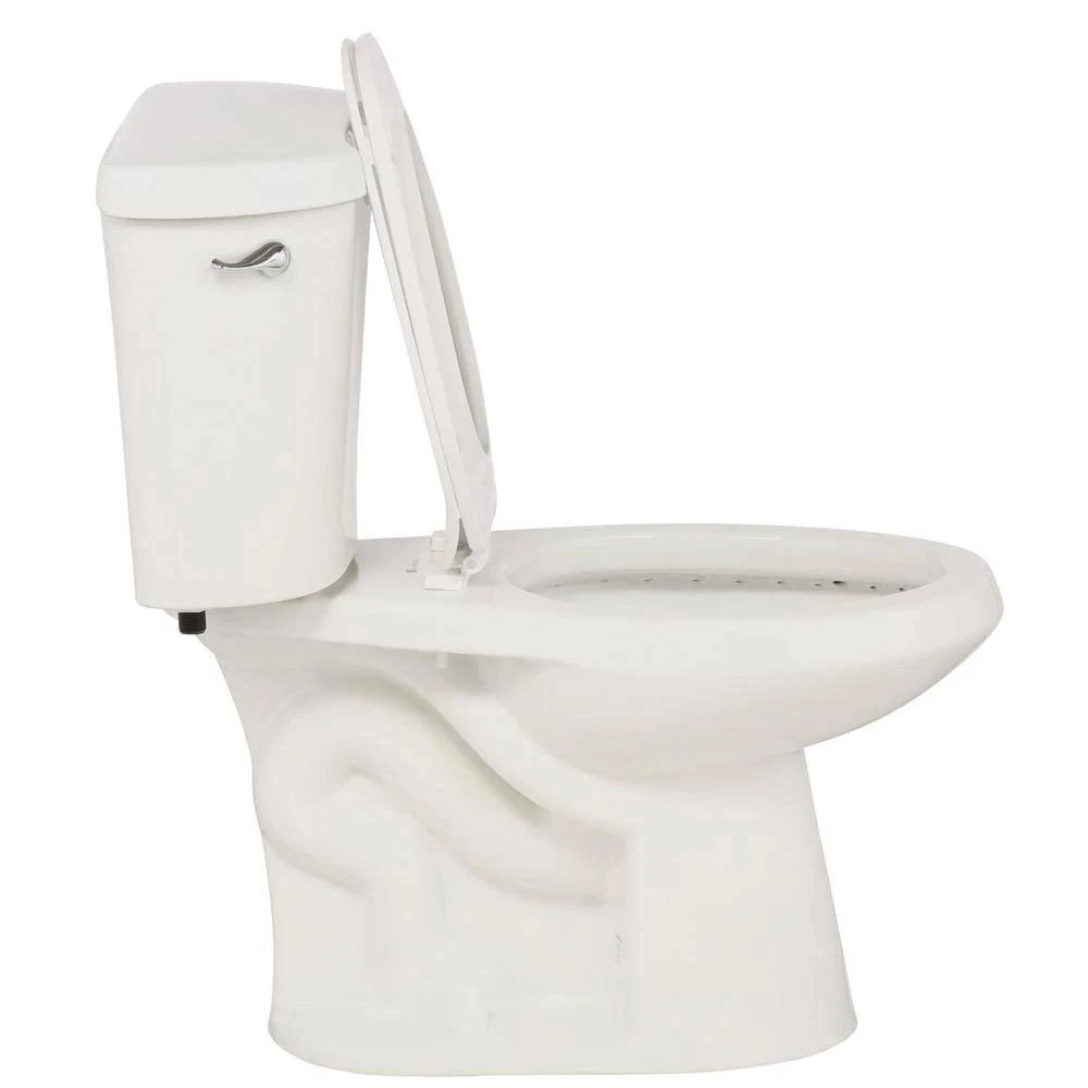 Bay 2 Piece 1.28 GPF High Efficiency Single Flush Elongated Toilet in White Seat Included (3 Pack)
