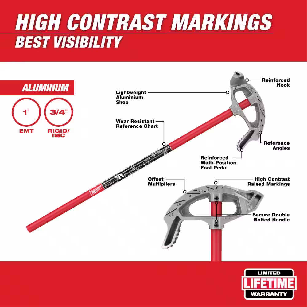 1 in. EMT Aluminum Conduit Bender with 100 ft. Polyester Fish Tape with Non Conductive