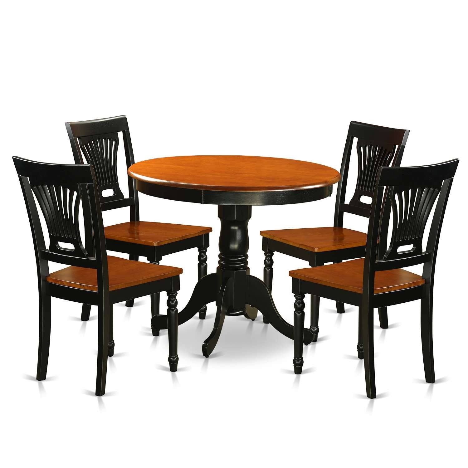 West Furniture Antique 5 Piece Kitchen Table Set Small Kitchen Table and 4 Kitchen Dining