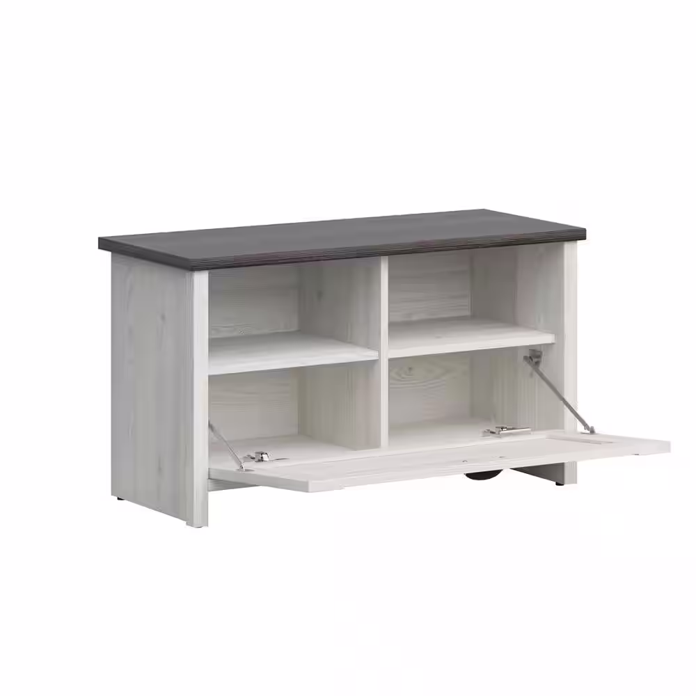 Solutions Walton 19.1 in. H x 33.27 in. White Finished Wood Shoe Storage