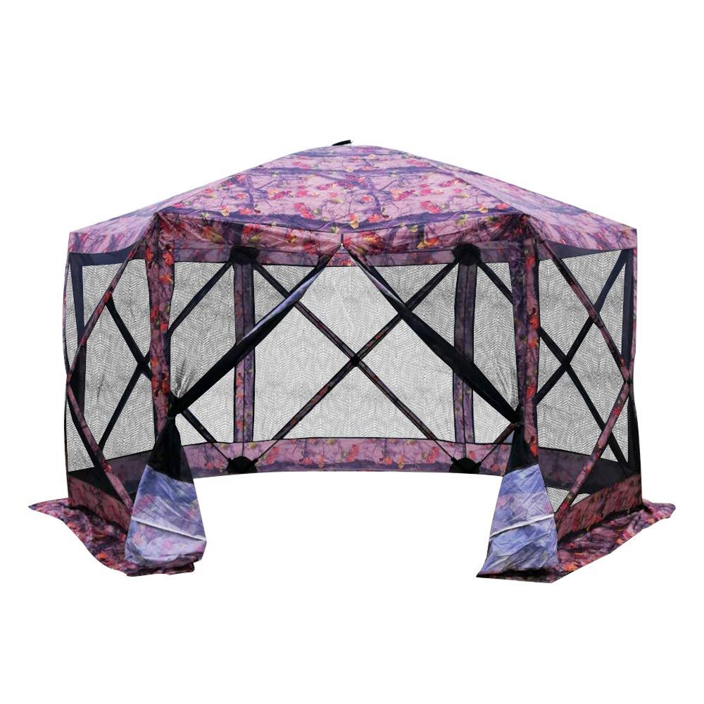 12 x12 Pop Up Portable Gazebo 6 Sided Canopy Tent Hexagonal with Mesh Netting