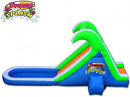 Zone Tropical Splash Inflatable Water Slide with Blower Compact Sets up in Seconds Spray Splash