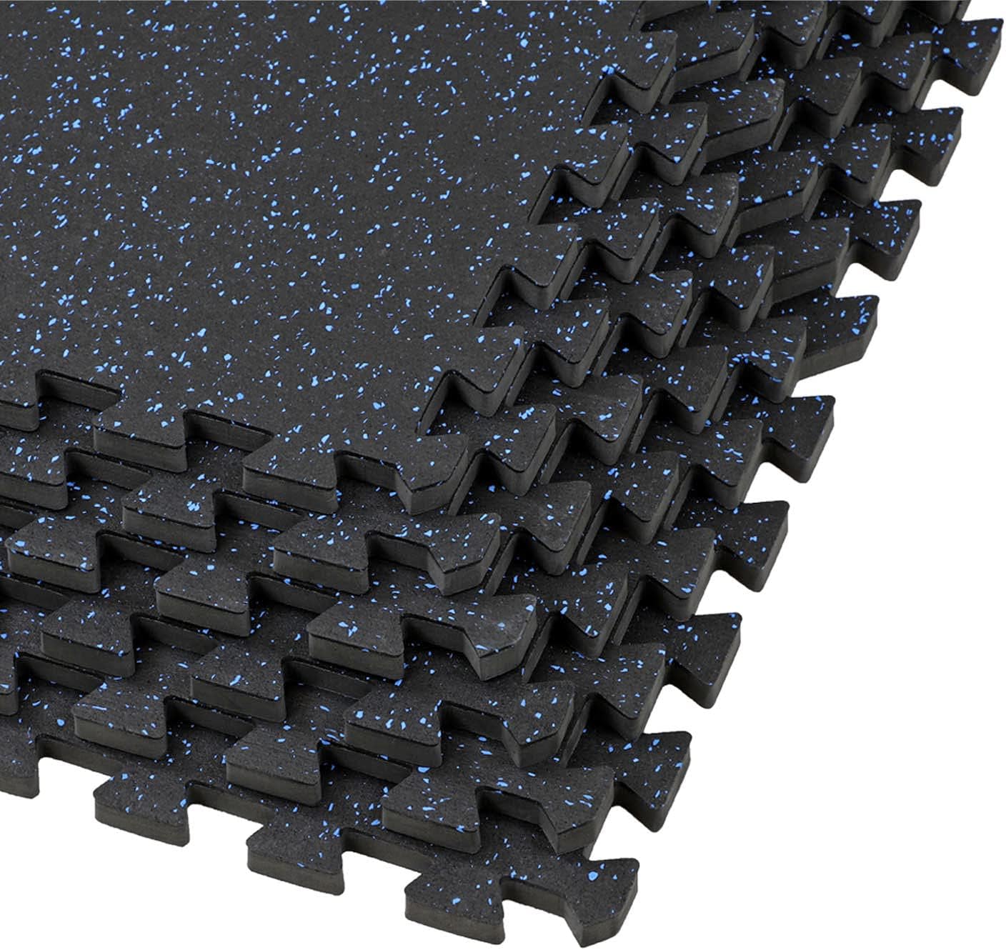 1/2 Thick 48 Sq Ft Rubber Top EVA Foam Exercise Gym Mats 12 Pcs Interlocking Floor Tiles (24 x 24 x
