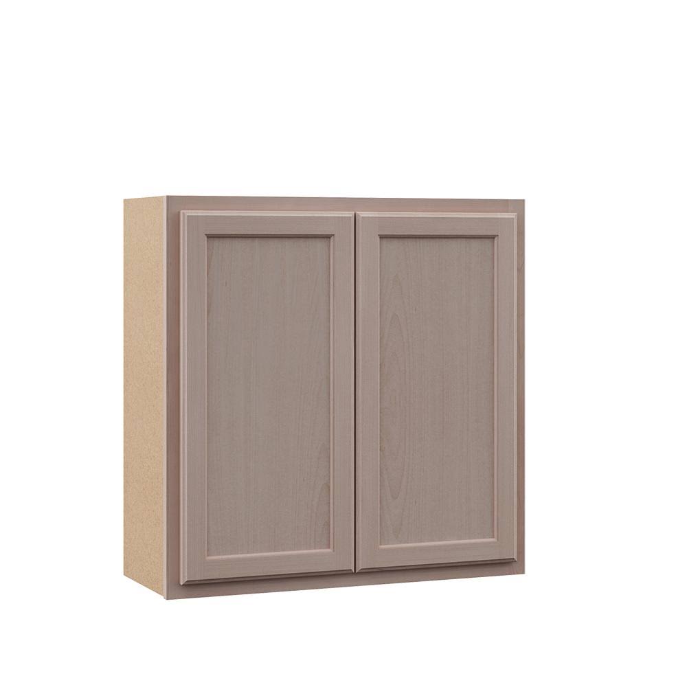 Bay Hampton Unfinished Beech Recessed Panel Stock Assembled Wall Kitchen Cabinet (30in. x 30 in. x 12