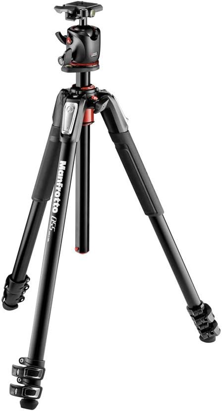 055 Aluminum 3 Section Tripod Kit with Horizontal Column and 3 Way Head