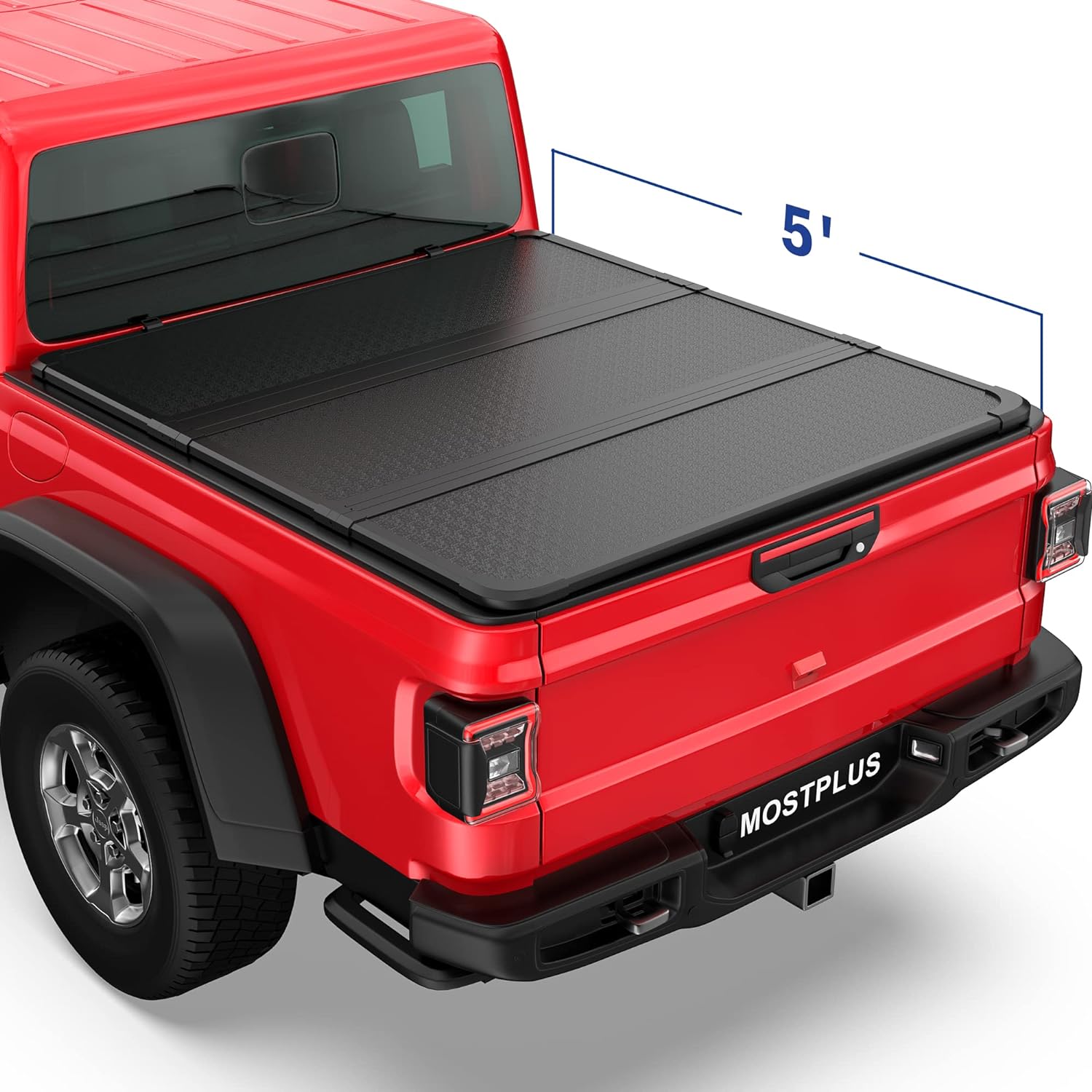 Bed Tailgate Accessories Tri Fold Hard Truck Bed Tonneau Cover On Top Compatible for 2020 2021 2022 Jeep Gladiator 5