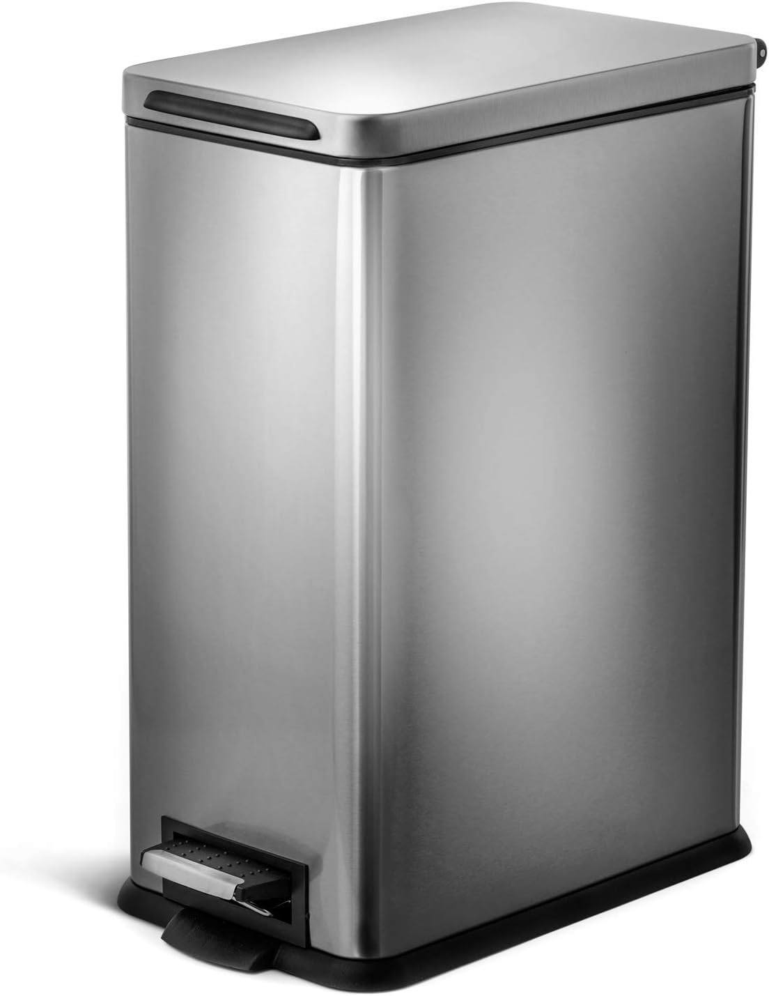 Zone Living 8 Gallon Kitchen Trash Can Slim Stainless Steel Step Pedal 30