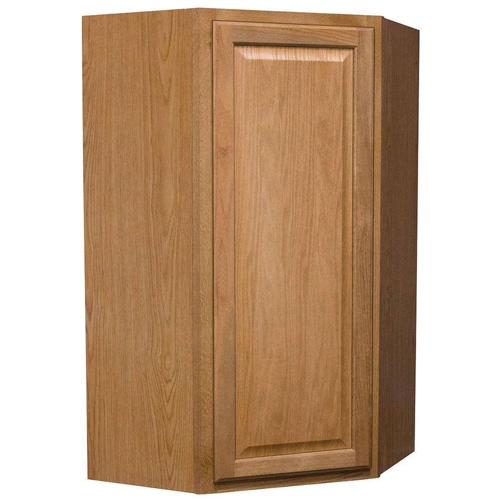 Bay Hampton Assembled 24x42x12 in. Diagonal Corner Wall Kitchen Cabinet in Medium