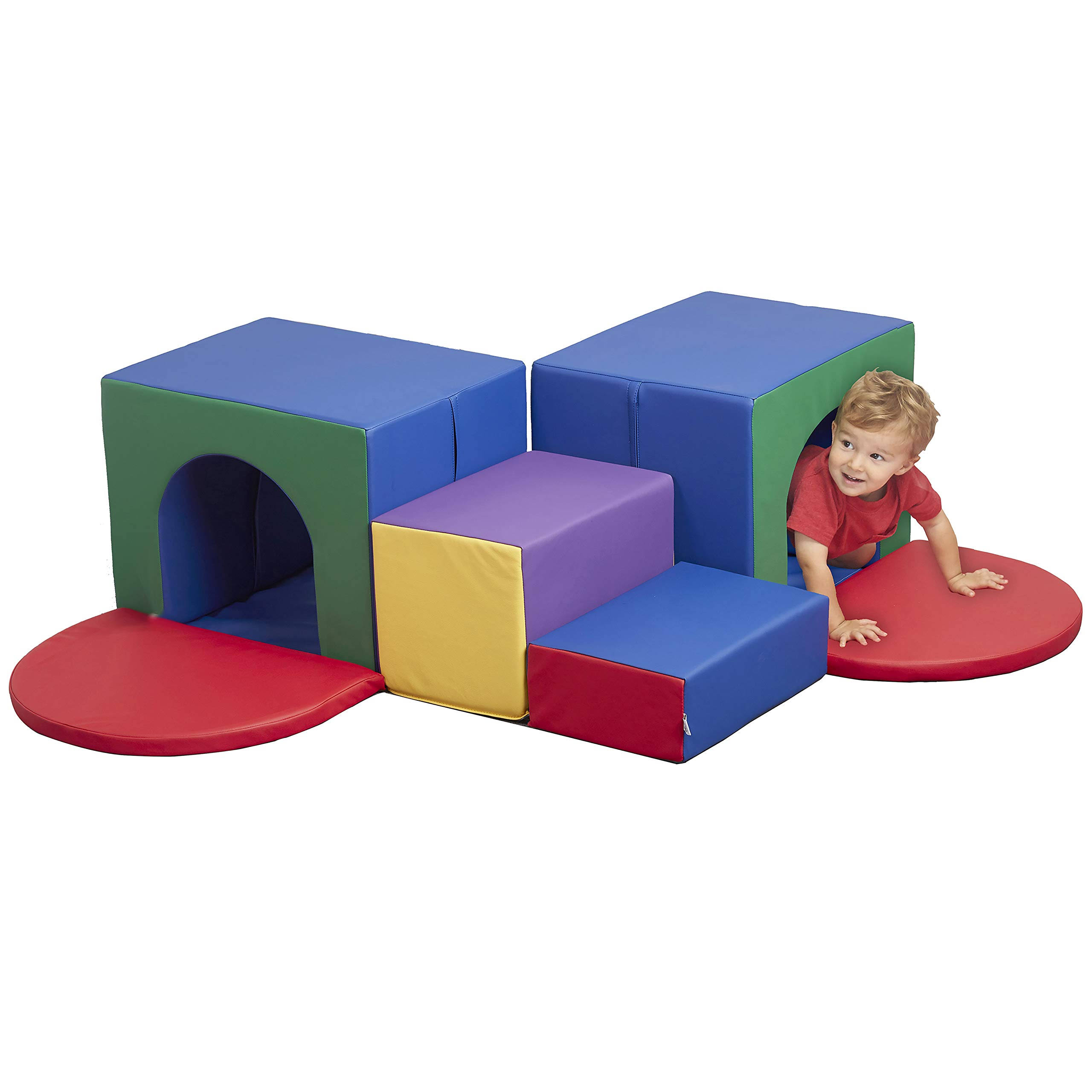 Softzone Corner Double Tunnel Maze Beginner Toddler Climber for Safe Active Play Fun Early Development Obstacle