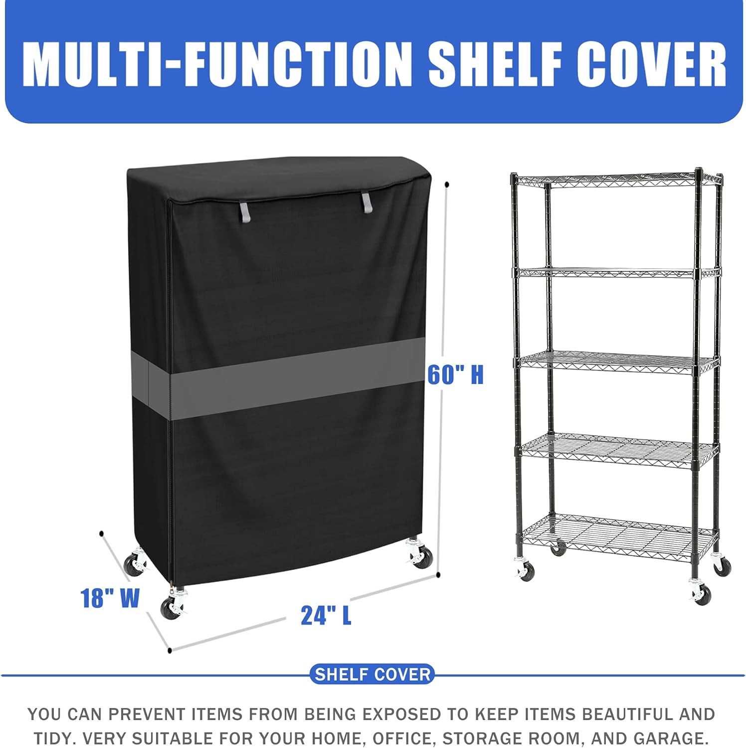 Shelves Drawers Shelving Cover Wire Rack Cover for Sundries Shelf Cover for 24X18X60