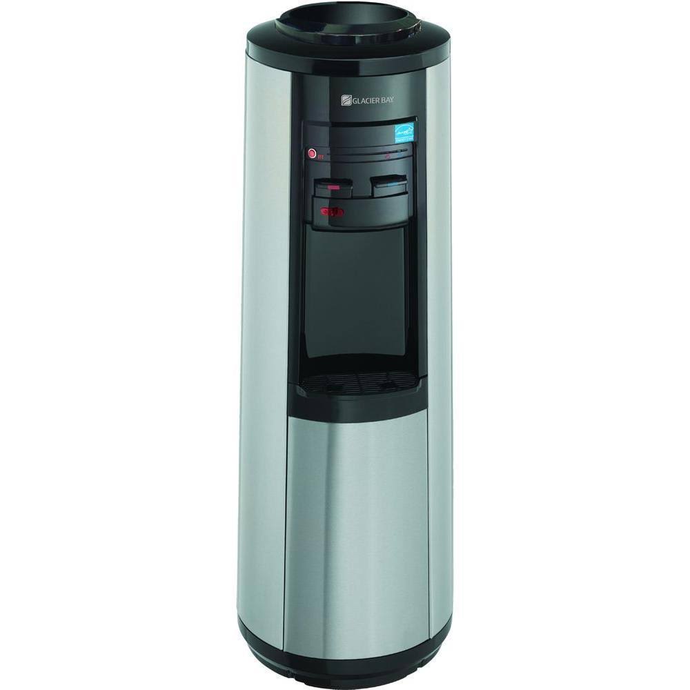 Bay 3 Gal or 5 Gal Hot Room and Cold Water Dispenser Black and Stainless