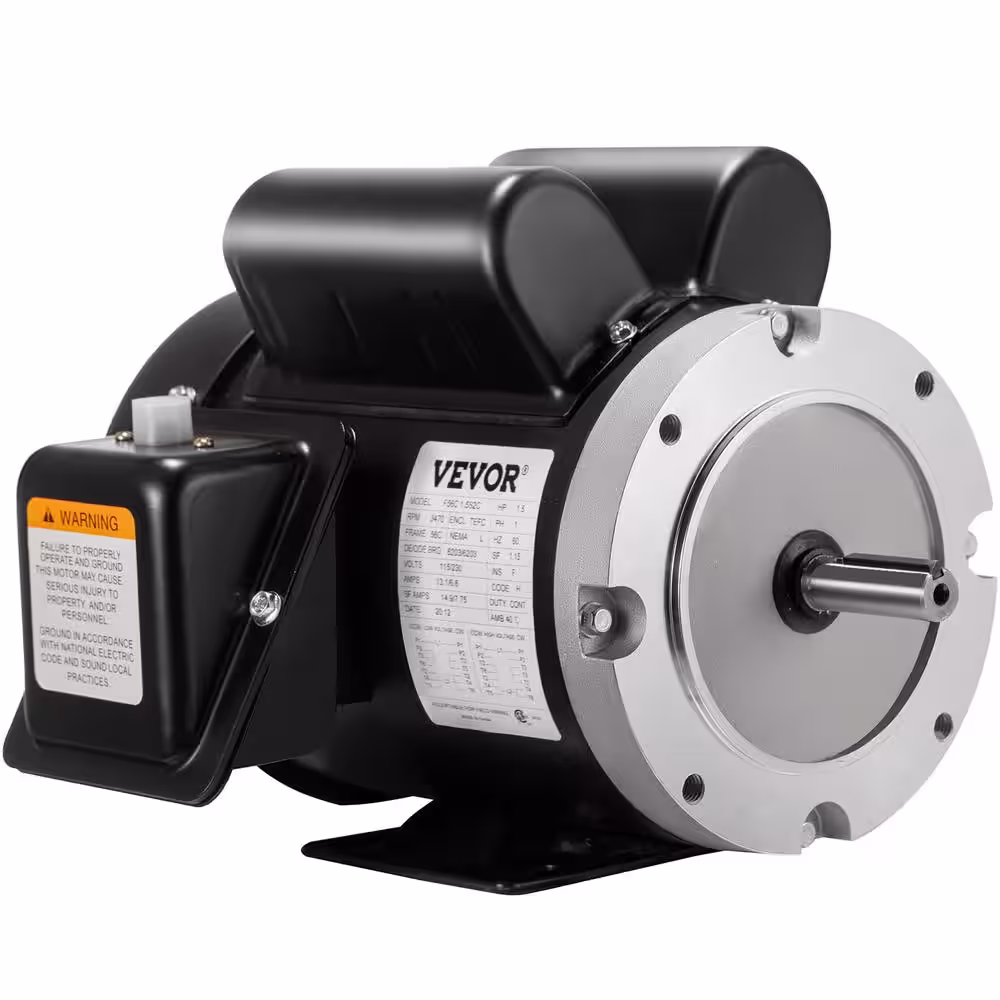 1.5 HP Air Compressor Motor 5/8 in. Shaft TEFC Electric Motor 3450 RPM Single Phase 56 Frame 115/230 Volt with