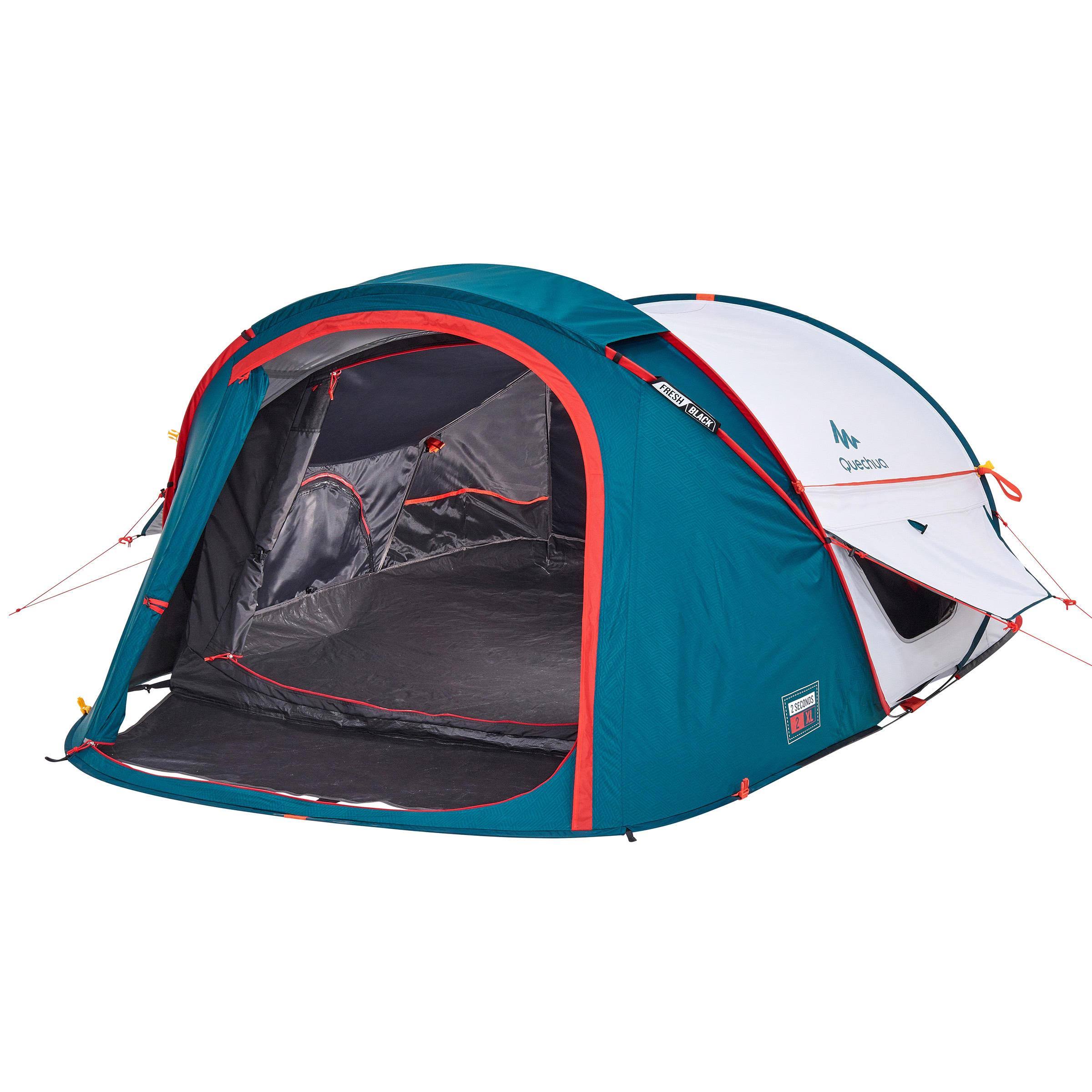 2 Seconds XL Fresh u0026 Black Waterproof Camping Tent 2 Person in Storm