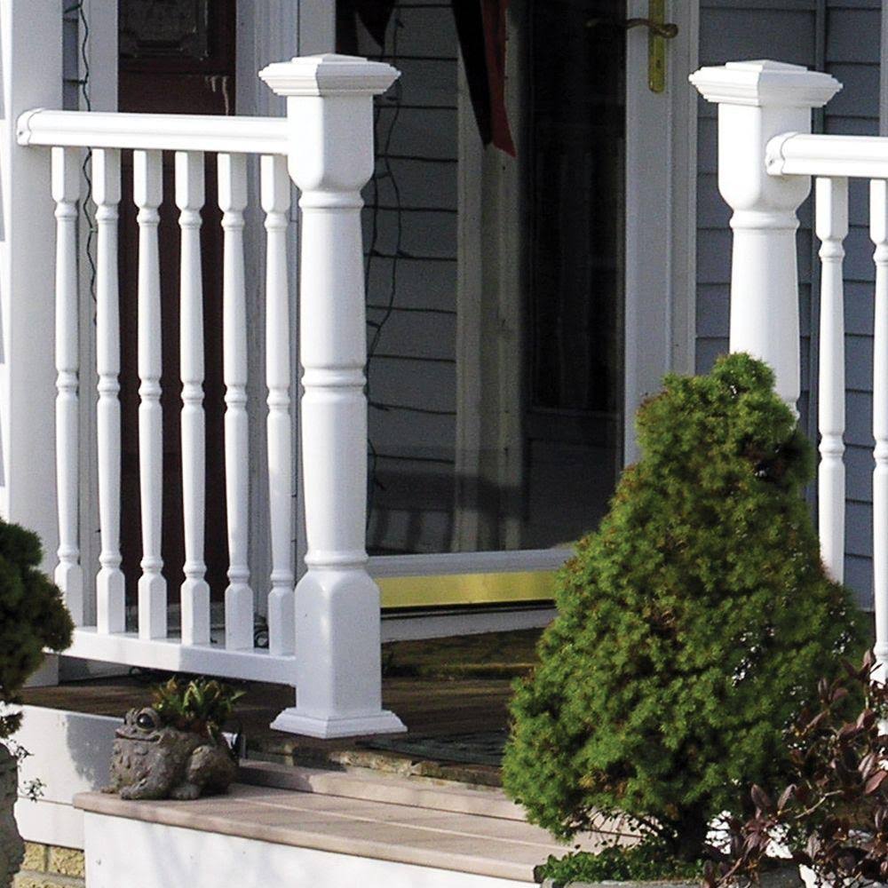 Williamsburg 8 ft. x 36 in. White Vinyl Rail Kit with Colonial Spindles
