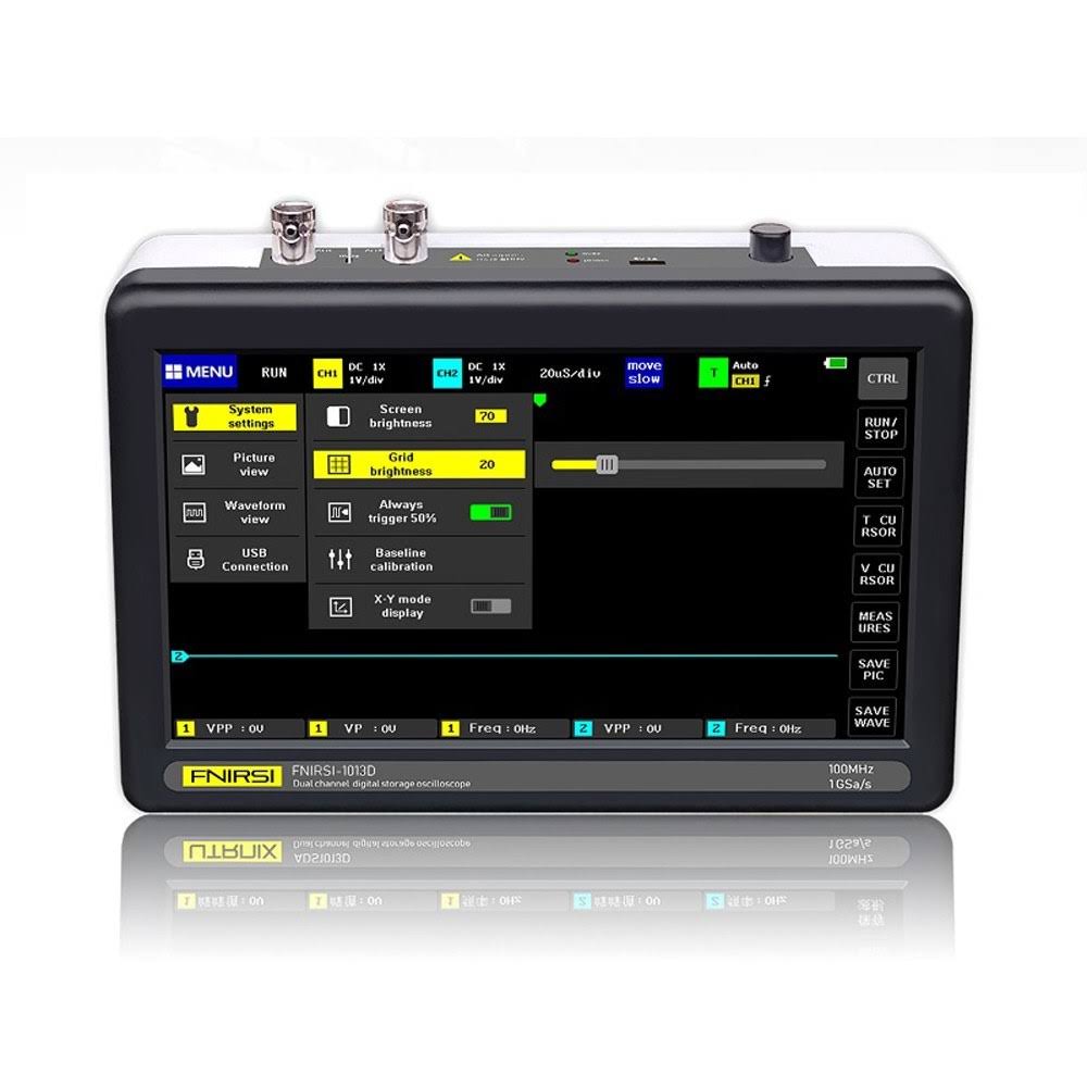 2 Channels 100MHz Band Width 1GSa/s Sampling Rate Oscilloscope with 7 inch Color TFT LCD Touching Screen