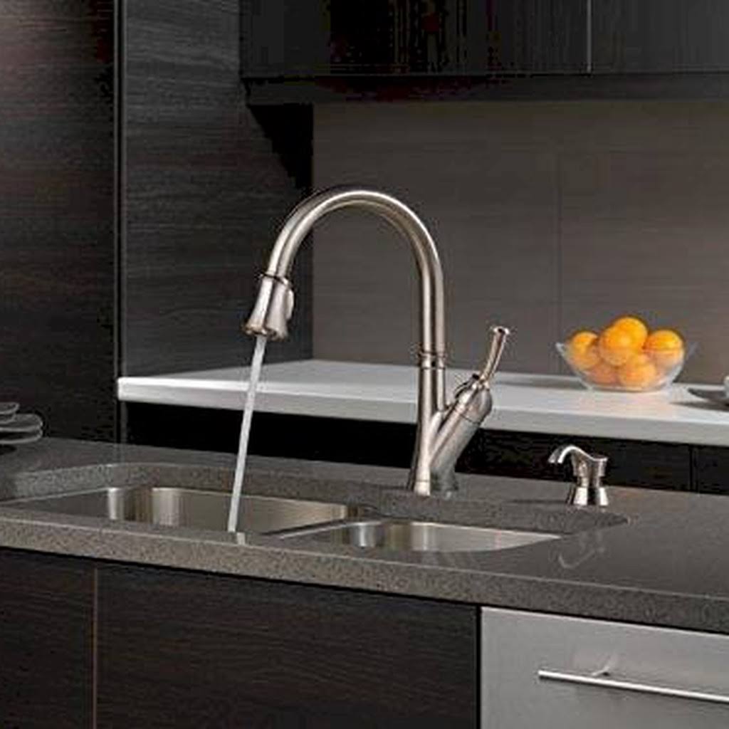 19949 SSSD DST Savile Single Handle Pull Down Kitchen Faucet with Soap Dispenser