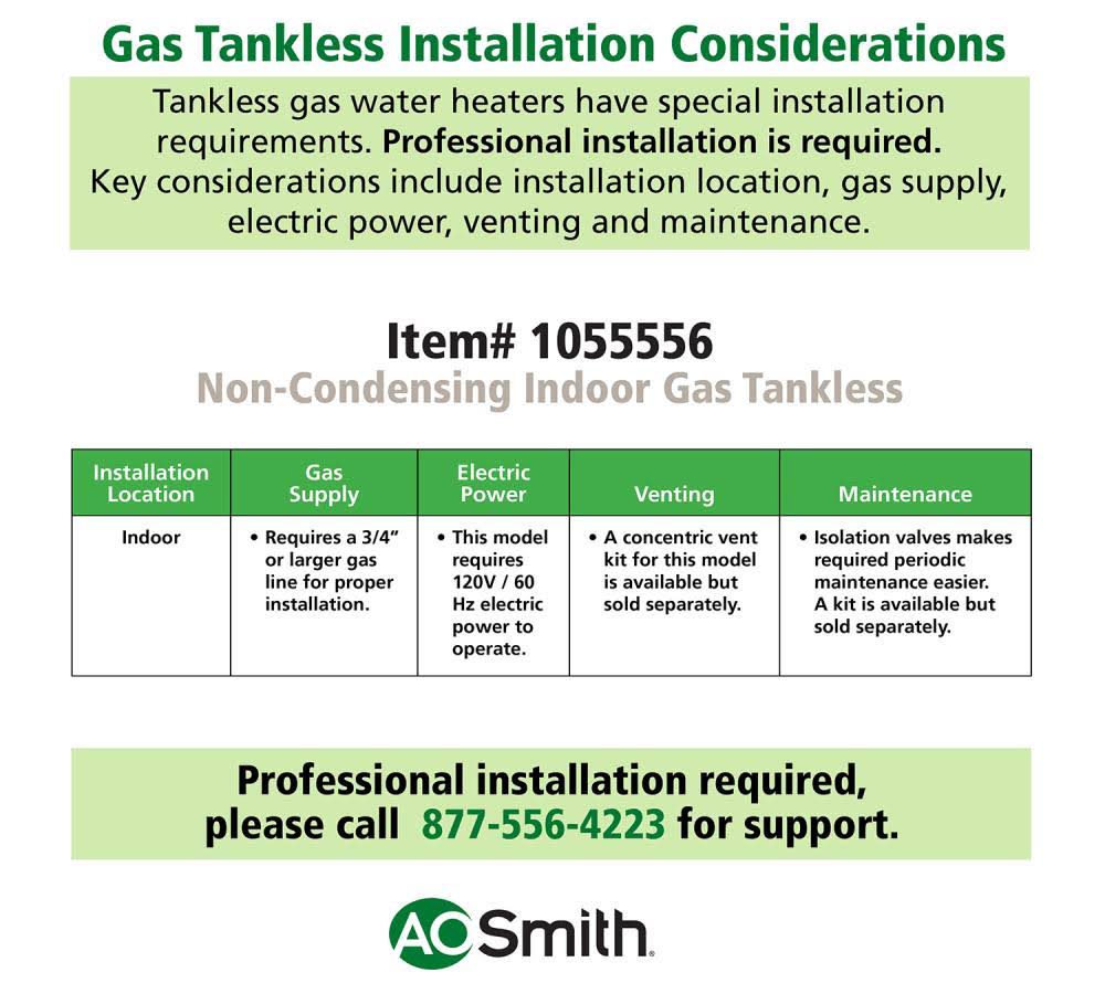 Smith Signature Select 8 GPM 190000 BTU Indoor Natural Gas/Liquid Propane Tankless Water Heater