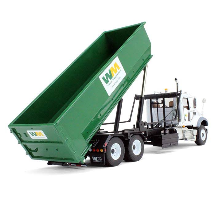 Gear Diecast Truck 1/34 Scale Waste Management Mack Granite with Tub Style Roll Off