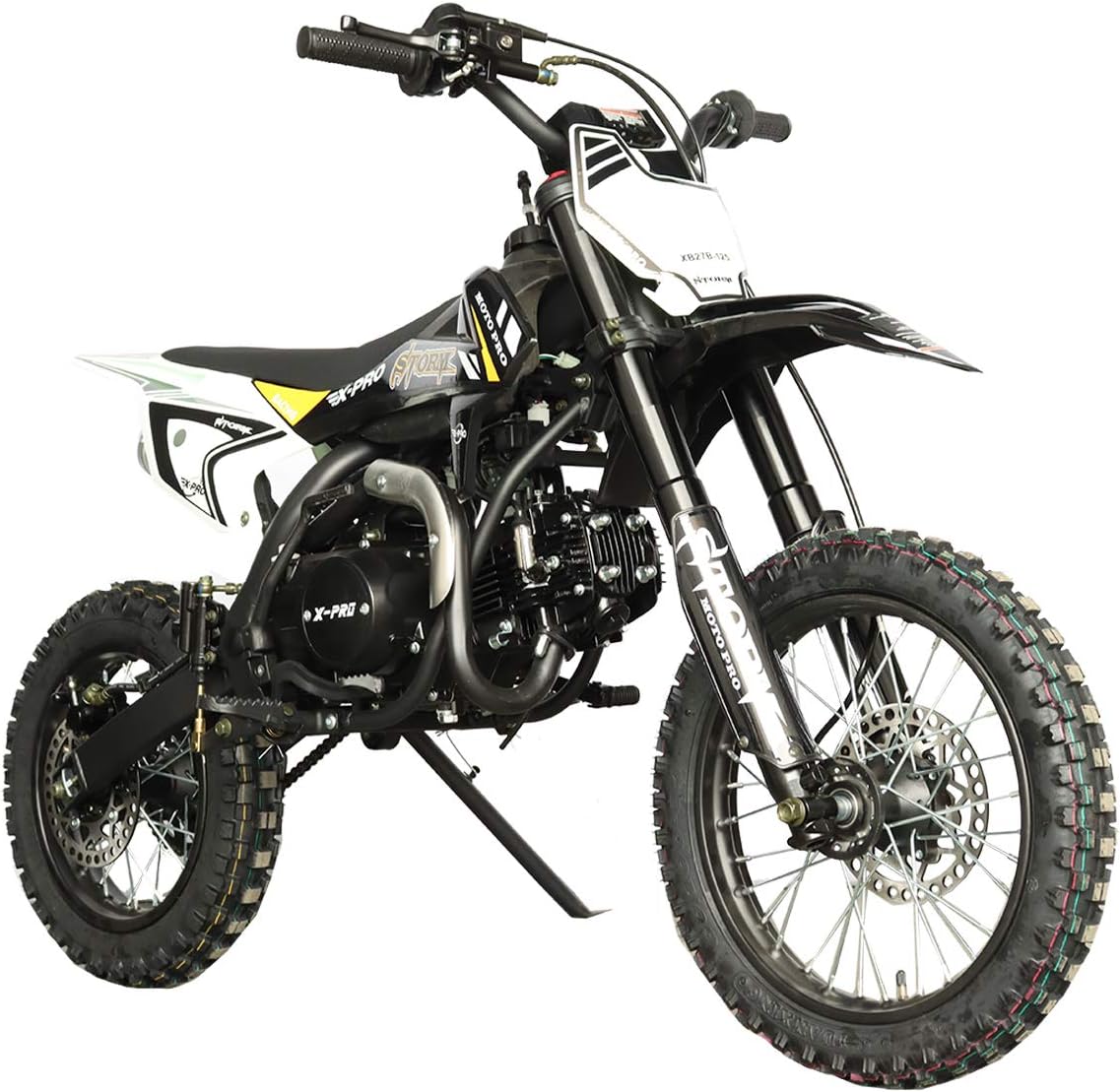 125cc Kids Dirt Bike Pit Bike Youth Dirt Pit Bike with 4 Speed Semi Automatic Transmission Big 14 /12 Tires