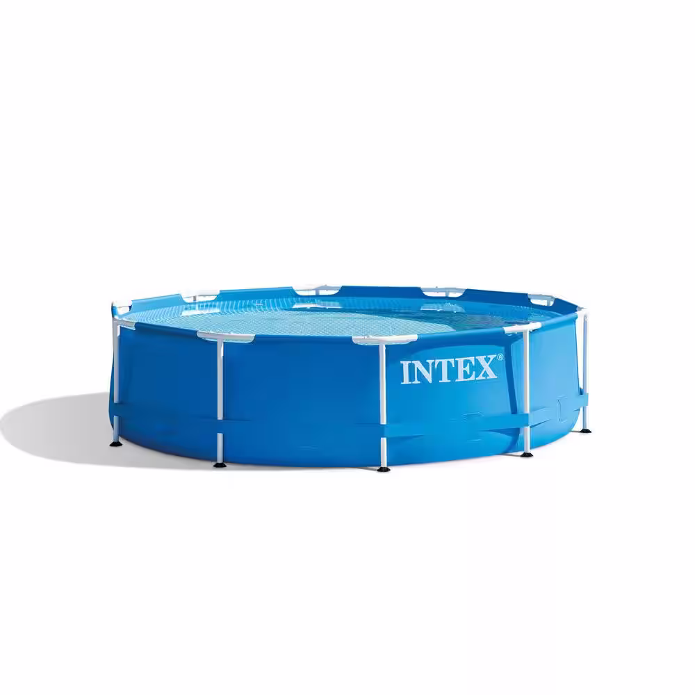 10 ft. x 30 in. Round Metal Frame Above Ground Swimming Pool with Filter
