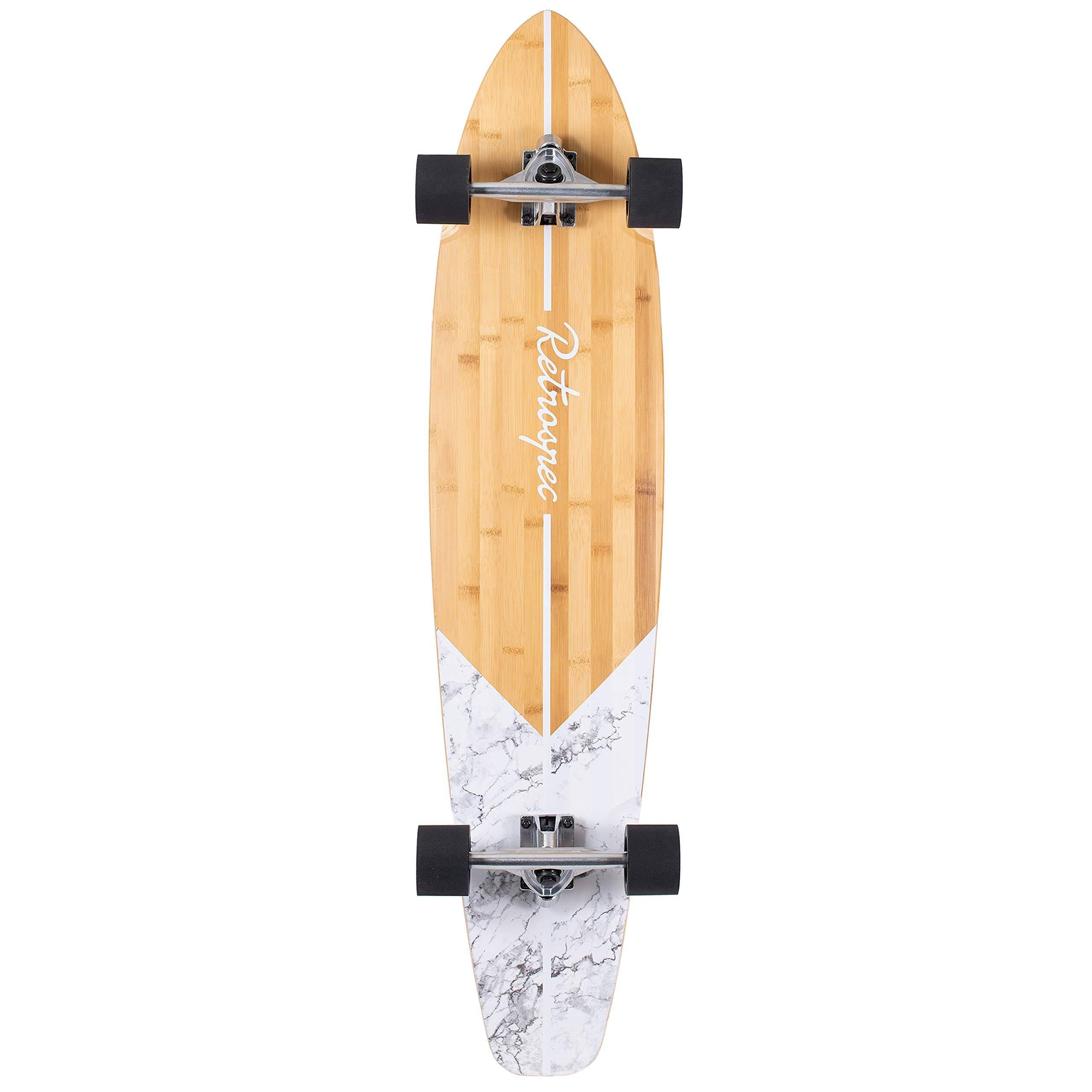 Zed Bamboo Longboard Skateboard Complete Cruiser White Marble 2024 Best