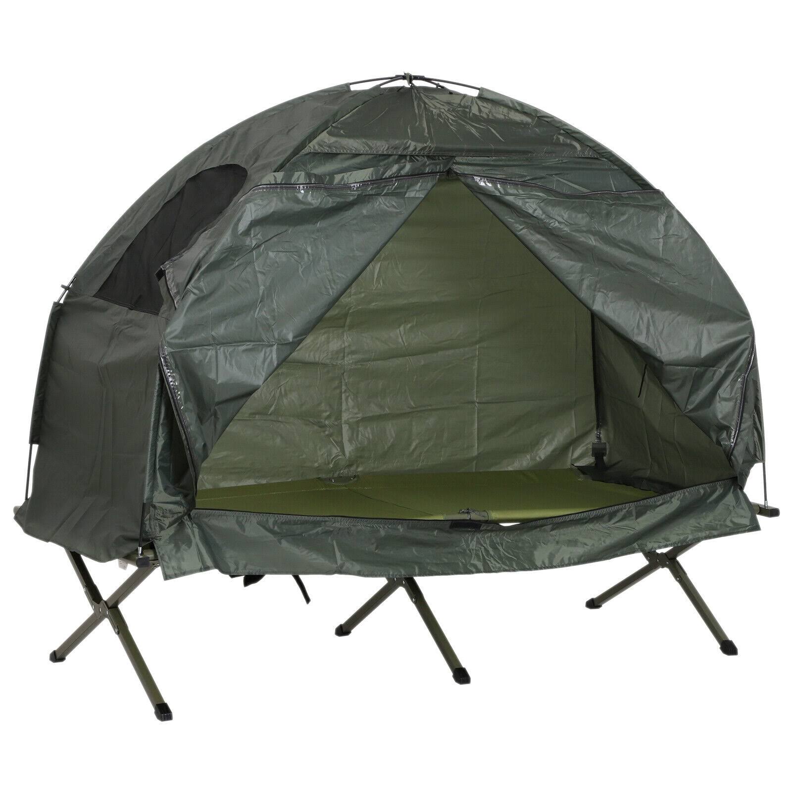 1 Person Compact Pop Up Portable Folding Outdoor Elevated Camping Cot Tent Combo